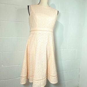 Calvin Klein Peach Sleeveless Eyelet Dress